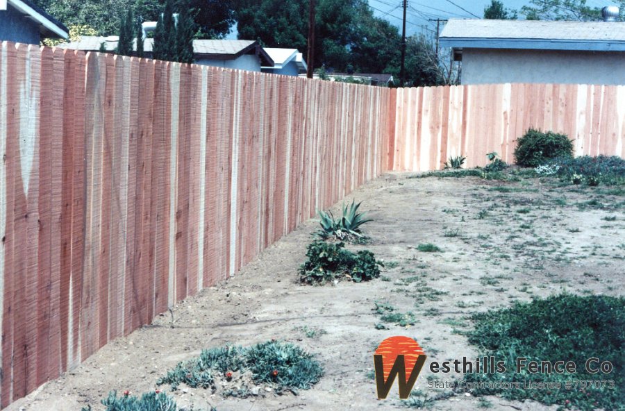 Dog ear redwood fence