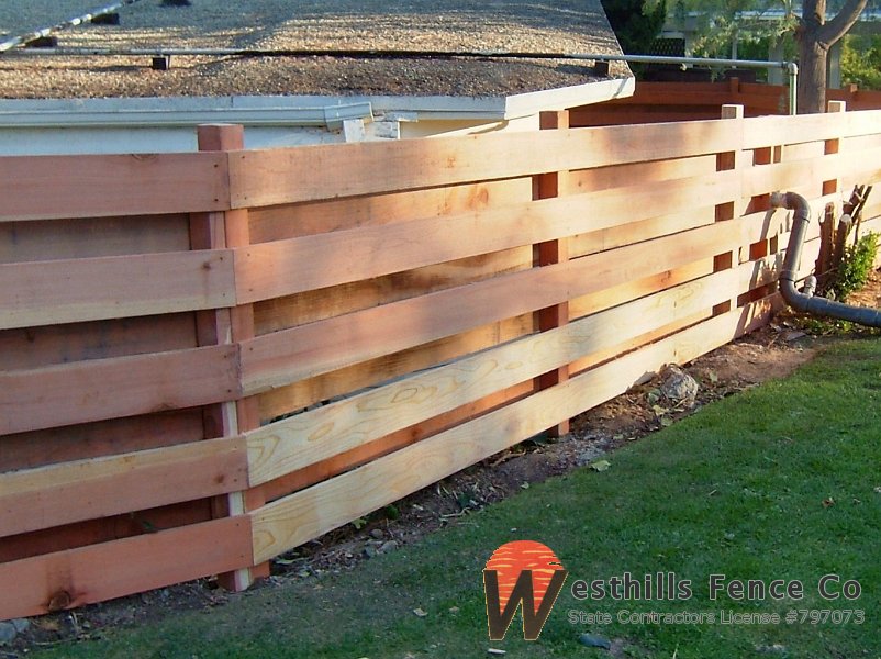 Horizontal alternating board fence