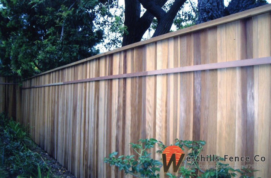 Tongue and groove redwood fence